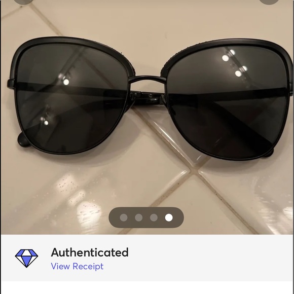 Chanel Square Sequins Sunglass, Black Metal Frame Chanel Sunglasses - Picture 6 of 6